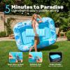imageSLOOSH Inflatable Tanning Pool Lounger Float85 x 57 Extra Large Pool Floats Adult with Pillow4 in 1 Suntan Tub Raft FloatieSunbathing Bed Lounge Blow Up Ball Pit Party GiftsXLCyan WhiteBlue