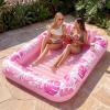 imageSLOOSH Inflatable Tanning Pool Lounger Float85 x 57 Extra Large Pool Floats Adult with Pillow4 in 1 Suntan Tub Raft FloatieSunbathing Bed Lounge Blow Up Ball Pit Party GiftsXLCyan WhiteBlushing Pink