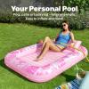 imageSLOOSH Inflatable Tanning Pool Lounger Float85 x 57 Extra Large Pool Floats Adult with Pillow4 in 1 Suntan Tub Raft FloatieSunbathing Bed Lounge Blow Up Ball Pit Party GiftsXLCyan WhiteBlushing Pink