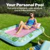 imageSLOOSH Inflatable Tanning Pool Lounger Float85 x 57 Extra Large Pool Floats Adult with Pillow4 in 1 Suntan Tub Raft FloatieSunbathing Bed Lounge Blow Up Ball Pit Party GiftsXLCyan WhiteCyan Pink