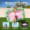 imageSLOOSH Inflatable Tanning Pool Lounger Float85 x 57 Extra Large Pool Floats Adult with Pillow4 in 1 Suntan Tub Raft FloatieSunbathing Bed Lounge Blow Up Ball Pit Party GiftsXLCyan WhiteCyan Pink