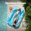 imageSLOOSH Inflatable Tanning Pool Lounger Float85 x 57 Extra Large Pool Floats Adult with Pillow4 in 1 Suntan Tub Raft FloatieSunbathing Bed Lounge Blow Up Ball Pit Party GiftsXLCyan WhiteBlue