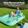 imageSLOOSH Inflatable Tanning Pool Lounger Float85 x 57 Extra Large Pool Floats Adult with Pillow4 in 1 Suntan Tub Raft FloatieSunbathing Bed Lounge Blow Up Ball Pit Party GiftsXLCyan WhiteAqua Blue