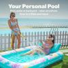 imageSLOOSH Inflatable Tanning Pool Lounger Float85 x 57 Extra Large Pool Floats Adult with Pillow4 in 1 Suntan Tub Raft FloatieSunbathing Bed Lounge Blow Up Ball Pit Party GiftsXLCyan WhiteTropical Blue