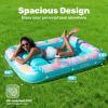 imageSLOOSH Inflatable Tanning Pool Lounger Float85 x 57 Extra Large Pool Floats Adult with Pillow4 in 1 Suntan Tub Raft FloatieSunbathing Bed Lounge Blow Up Ball Pit Party GiftsXLCyan WhiteTropical Blue