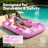 imageSLOOSH Inflatable Tanning Pool Lounger Float85 x 57 Extra Large Pool Floats Adult with Pillow4 in 1 Suntan Tub Raft FloatieSunbathing Bed Lounge Blow Up Ball Pit Party GiftsXLCyan WhiteHot Pink
