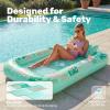imageSLOOSH Inflatable Tanning Pool Lounger Float85 x 57 Extra Large Pool Floats Adult with Pillow4 in 1 Suntan Tub Raft FloatieSunbathing Bed Lounge Blow Up Ball Pit Party GiftsXLCyan WhiteAqua Blue