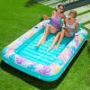 imageSLOOSH Inflatable Tanning Pool Lounger Float85 x 57 Extra Large Pool Floats Adult with Pillow4 in 1 Suntan Tub Raft FloatieSunbathing Bed Lounge Blow Up Ball Pit Party GiftsXLCyan WhiteTropical Blue