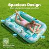 imageSLOOSH Inflatable Tanning Pool Lounger Float85 x 57 Extra Large Pool Floats Adult with Pillow4 in 1 Suntan Tub Raft FloatieSunbathing Bed Lounge Blow Up Ball Pit Party GiftsXLCyan WhiteCyan White