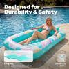imageSLOOSH Inflatable Tanning Pool Lounger Float85 x 57 Extra Large Pool Floats Adult with Pillow4 in 1 Suntan Tub Raft FloatieSunbathing Bed Lounge Blow Up Ball Pit Party GiftsXLCyan WhiteTropical Blue