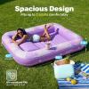 imageSLOOSH Inflatable Tanning Pool Lounger Float85 x 57 Extra Large Pool Floats Adult with Pillow4 in 1 Suntan Tub Raft FloatieSunbathing Bed Lounge Blow Up Ball Pit Party GiftsXLCyan WhitePurple
