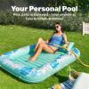 imageSLOOSH Inflatable Tanning Pool Lounger Float85 x 57 Extra Large Pool Floats Adult with Pillow4 in 1 Suntan Tub Raft FloatieSunbathing Bed Lounge Blow Up Ball Pit Party GiftsXLCyan WhiteCyan White