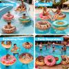 imageSloosh 4 Pack Inflatable Pool Floats Pool Tube Rings Swim Tubes Floaties Toys Beach Swimming Party Toys for Kids and AdultsDonut
