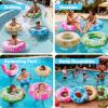 imageSloosh 4 Pack Inflatable Pool Floats Pool Tube Rings Swim Tubes Floaties Toys Beach Swimming Party Toys for Kids and AdultsTropical Leaves