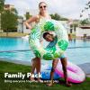 imageSloosh 4 Pack Inflatable Pool Floats Pool Tube Rings Swim Tubes Floaties Toys Beach Swimming Party Toys for Kids and AdultsTropical Leaves