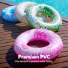 imageSloosh 4 Pack Inflatable Pool Floats Pool Tube Rings Swim Tubes Floaties Toys Beach Swimming Party Toys for Kids and AdultsTropical Leaves