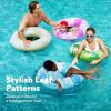 imageSloosh 4 Pack Inflatable Pool Floats Pool Tube Rings Swim Tubes Floaties Toys Beach Swimming Party Toys for Kids and AdultsTropical Leaves