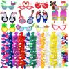 imageJOYIN 12 Pieces Luau Party Glasses and 12 Pieces Hawaiian Leis Flowers Leis Garlands Novelty Sunglasses Tropical Birthday Summer Beach Party Decoration Supplies