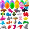 imageJOYIN 24 Pcs Filled Easter Eggs Plush Toy Bright Colorful Eggs Prefilled with Variety Plush Bunnies for Kids Toddlers Easter Basket Stuffers and Party FavorsSea Animal Toys