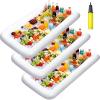 imageJOYIN 3Pack Inflatable Serving Bars Cooler  Inflatable Cooler Ice Buffet Salad Serving Trays with Drain Plug Food Drink Holder for Indoor Outdoor Summer Picnic Beach Pool Luau Party