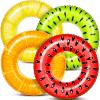 imageSloosh 4 Pack Inflatable Pool Floats Pool Tube Rings Swim Tubes Floaties Toys Beach Swimming Party Toys for Kids and AdultsFruit