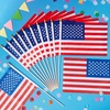 image:imageJOYIN 12 Pcs 11 x 8 July 4th American Flags with Sticks Fabric USA Flags with Wooden Poles Handheld Flags for Patriotic Parade Outdoor Yard Decor Memorial Independence Day Party Supply