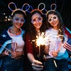 image:imageJOYIN 120 Pcs 4th of July Glow Sticks Bulk Red White Blue Striped Lightup Sticks with Connectors Glow in the Dark Headband Bracelet Necklace for Independence Day Party Favor Accessory Supply