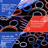 image:imageJOYIN 120 Pcs 4th of July Glow Sticks Bulk Red White Blue Striped Lightup Sticks with Connectors Glow in the Dark Headband Bracelet Necklace for Independence Day Party Favor Accessory Supply