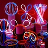 image:imageJOYIN 120 Pcs 4th of July Glow Sticks Bulk Red White Blue Striped Lightup Sticks with Connectors Glow in the Dark Headband Bracelet Necklace for Independence Day Party Favor Accessory Supply