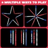 image:imageJOYIN 24 Pcs July 4th Patriotic Glow Sticks with Lanyard Red White and Blue Glow Stick in Different Pattern Designs 4th of July Light up Accessories for Independence Day Memorial Day Veterans Day