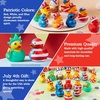 image:imageJOYIN 24 Pcs Patriotic Rubber Ducks Red White Blue 4th of July Bulk Ducks with 8 Patriotic Designs Independence Day Party Favor Gift Bath Toys for Kids ToddlersStriped Color