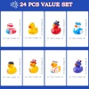 image:imageJOYIN 24 Pcs Patriotic Rubber Ducks Red White Blue 4th of July Bulk Ducks with 8 Patriotic Designs Independence Day Party Favor Gift Bath Toys for Kids ToddlersSolid Color