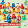image:imageJOYIN 24 Pcs Patriotic Rubber Ducks Red White Blue 4th of July Bulk Ducks with 8 Patriotic Designs Independence Day Party Favor Gift Bath Toys for Kids ToddlersStriped Color