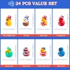 image:imageJOYIN 24 Pcs Patriotic Rubber Ducks Red White Blue 4th of July Bulk Ducks with 8 Patriotic Designs Independence Day Party Favor Gift Bath Toys for Kids ToddlersStriped Color