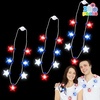 image:imageJOYIN 3 PCS 4th of July LED Necklaces Patriotic Light up Necklace with Stars Red White and Blue Accessories in 6 Different Flicker Modes for 4th of July Party Favors Memorial DayIndependence Day