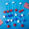 image:imageJOYIN 3 PCS 4th of July LED Necklaces Patriotic Light up Necklace with Stars Red White and Blue Accessories in 6 Different Flicker Modes for 4th of July Party Favors Memorial DayIndependence Day