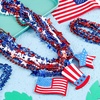 image:imageJOYIN 72 Pcs July 4th Patriotic Bead Necklace Assortment Bulk Red White Blue Beads Star Beaded Necklace With Pendant Independence Day Parade Bulk Dress Up Accessory Memorial Day Party Favor Supply