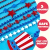 image:imageJOYIN 72 Pcs July 4th Patriotic Bead Necklace Assortment Bulk Red White Blue Beads Star Beaded Necklace With Pendant Independence Day Parade Bulk Dress Up Accessory Memorial Day Party Favor Supply