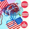 image:imageJOYIN 72 Pcs July 4th Plastic Necklaces Toy Red White Blue Patriotic Beads Necklace July 4th Parade Throws Bulk Metallic Necklace for Adult Dress Up Accessories Independence Day Party Favor Supply