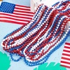 image:imageJOYIN 72 Pcs July 4th Plastic Necklaces Toy Red White Blue Patriotic Beads Necklace July 4th Parade Throws Bulk Metallic Necklace for Adult Dress Up Accessories Independence Day Party Favor Supply