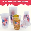 image:imageJOYIN 72 Pcs Patriotic Plastic Cups 16 OZ 4th of July Clear Disposable Cups with Red amp Blue Star Pattern for Patriotic Party Supplies 4th of July Decoration Independence Day Memorial Day
