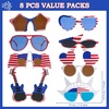 image:imageJOYIN 8Pcs 4th of July American Flag Glasses in Red White amp Blue Multi Style Patriotic USA Sunglass Eyewear for 4th of July Party Accessories Independence Day Parade Dress Up Accessory Supply