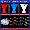 image:imageJOYIN 99 PCS 4th of July Patriotic Glow Sticks Glasses Bracelets Kids Glow in the Dark Party Supplies Red White and Blue Light Up Sticks LED Necklace Patriotic Accessories for Independence Day