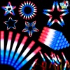 image:imageJOYIN 12 Pcs July 4th Foam Glow Sticks 16 Red White Blue Patriotic LED Sticks with 3 Lightup Modes Glow in the Dark Party Favor Supply for Independence Day Parade Carnival Festive Celebration