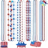 image:imageJOYIN 24 Pcs 4th of July Assorted Patriotic Beaded Necklaces 8 Styles July 4th Red White Blue Beaded Necklace Accessory with Pendants Memorial Independence Day Party Favor Parade Dress Up Supplies