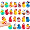 image:imageJOYIN 24 Pcs Patriotic Rubber Ducks Red White Blue 4th of July Bulk Ducks with 8 Patriotic Designs Independence Day Party Favor Gift Bath Toys for Kids ToddlersStriped Color