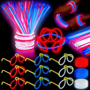 image:imageJOYIN 99 PCS 4th of July Patriotic Glow Sticks Glasses Bracelets Kids Glow in the Dark Party Supplies Red White and Blue Light Up Sticks LED Necklace Patriotic Accessories for Independence Day