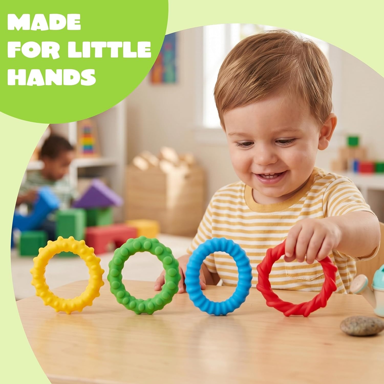 image:imageJOYIN 4Pcs Fidget Bracelet Vibrant colors and multiple tactile sensations Sensory toys for kids with autism Funny Gifts Treasure Box Birthday Gifts amp Party Favors Carnival Prizes Classroom Reward