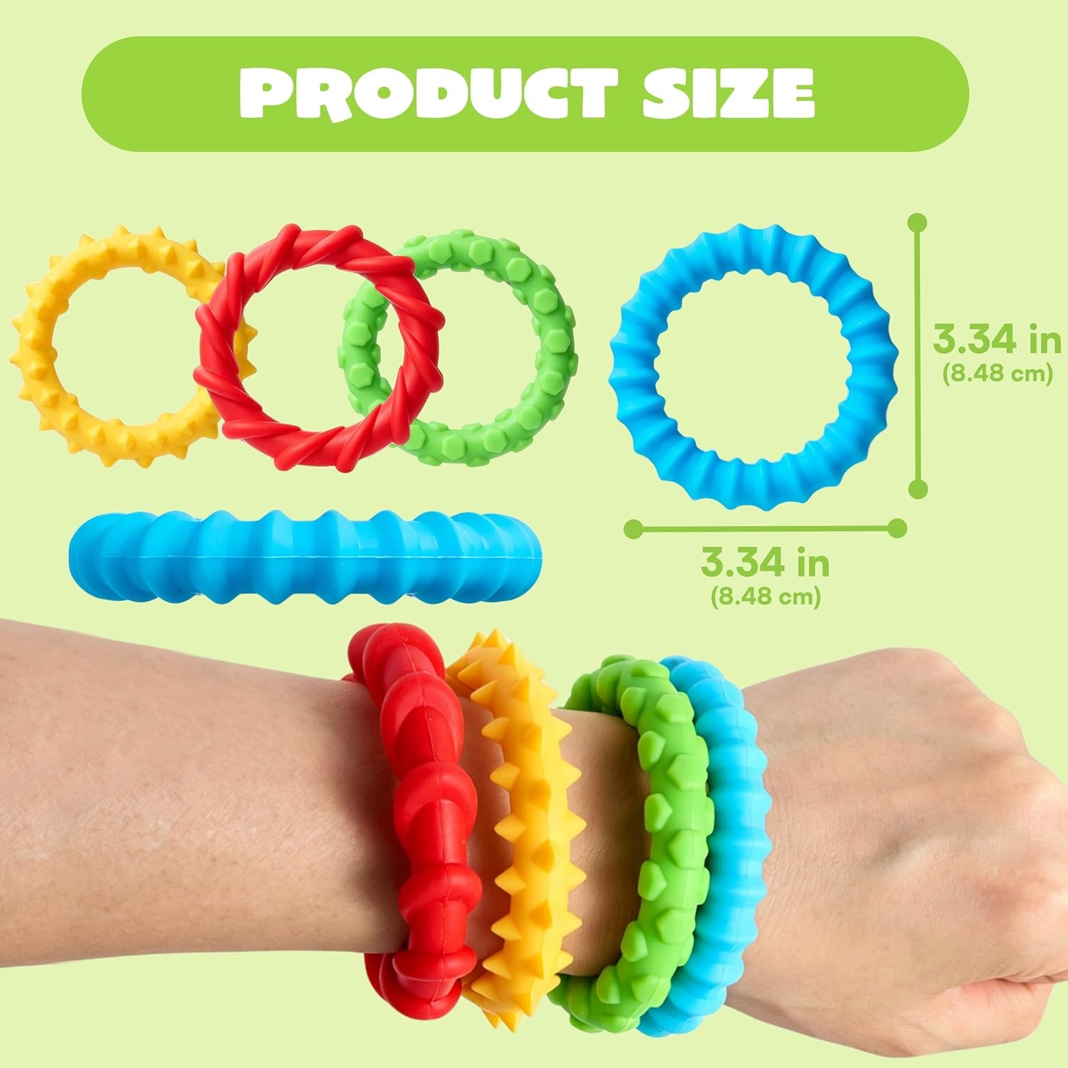 image:imageJOYIN 4Pcs Fidget Bracelet Vibrant colors and multiple tactile sensations Sensory toys for kids with autism Funny Gifts Treasure Box Birthday Gifts amp Party Favors Carnival Prizes Classroom Reward