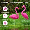 image:imageJOYIN 10 Pack Small Yard Flamingos Ornament Stakes Mini Pink Flamingo Yard Decorations Mini Lawn Plastic Flamingo Statue with Rubber Coating Metal Legs for Outdoor Garden Luau Party Gift 310IN